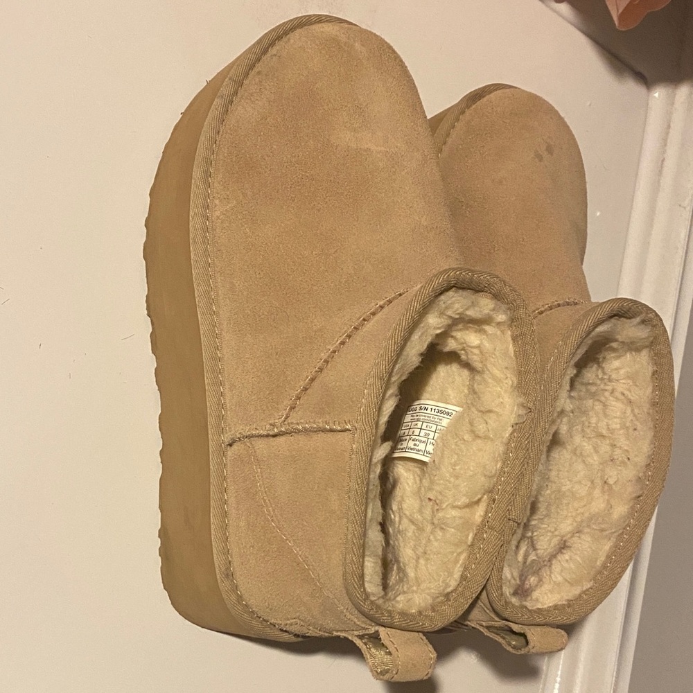 UGG Classic Cream Shearling-Lined Slip-On
